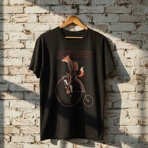 Indie Folk Concert Tour Style Black Graphic T-Shirt Unisex